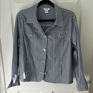 ALIA Blue and White Gingham Jacket